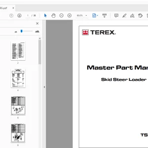 TEREX TSR70/80 Skid Steer Loader Master Part Manual 7005-895 - PDF