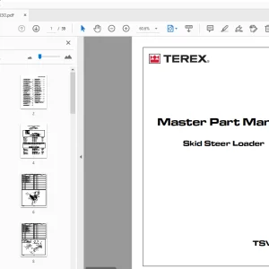TEREX TSV50/60 Skid Steer Loader Master Part Manual 7000-830 - PDF