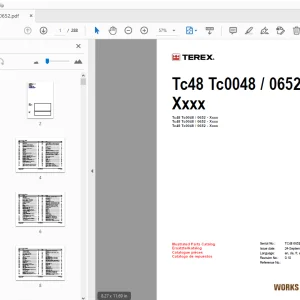 TEREX Tc48 Tc0048/0652 Parts Manual TC480652 - PDF DOWNLOAD 