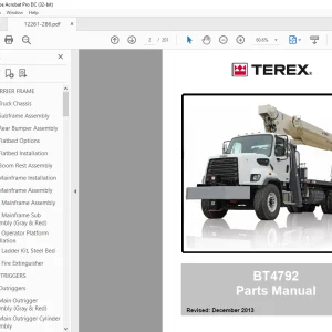 Terex BT4792 Parts Manual 12261-286 - PDF DOWNLOAD