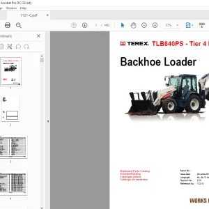 Terex Backhoe Loader TLB840 PS-Tier 4 Interim Parts Manual PDF