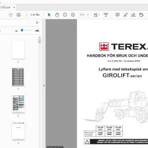 Terex GIROLIFT-serien Lyftare med teleskopisk arm HANDBOK FOR BRUK OCH UNDERHALL - PDF