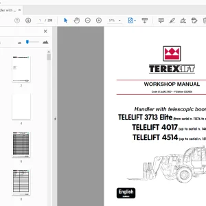 Terex Handler with telescopic boom Telelift 3713 Elite 4017 4514 Service Manual - PDF