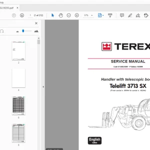 Terex Handler with telescopic boom Telelift 3713 SX Service Manual 57.4402.9200 - PDF