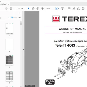 Terex Handler with telescopic boom Telelift 4013 Service Manual 57.4401.1200 - PDF