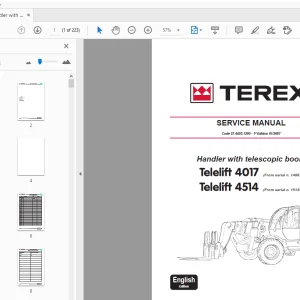 Terex Handler with telescopic boom Telelift 4017 4514 Service Manual - PDF