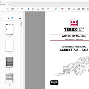 Terex Lift Agricultural machinery Agrilift 737-1037 Workshop Manual - PDF