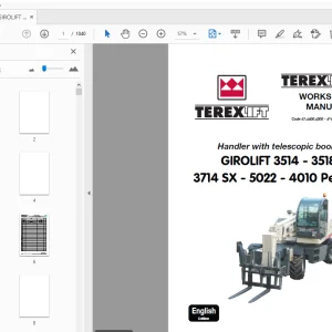 Terex Lift GIROLIFT 3514 - 3518 3714 SX - 5022 - 4010 Perfora Service Manual - PDF
