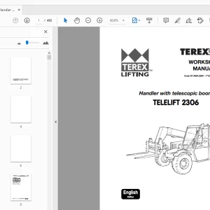 Terex Lift Handler With Telescopic Boom TeleLift 2306 Service Manual 57.4400.3200 - PDF
