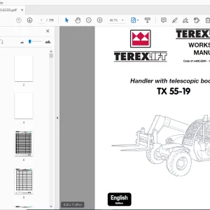 Terex Lift Handler with telescopic boom TX 55-19 Workshop Manual 57.4400.6200 - PDF