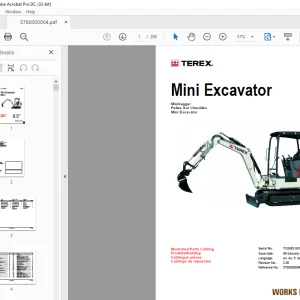 Terex Mini Excavator TC29 Parts Manual - PDF DOWNLOAD