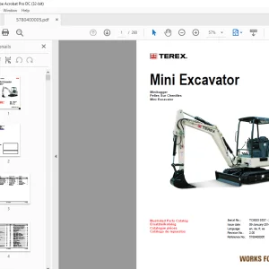 Terex Mini Excavator TC35 Parts Manual - PDF DOWNLOAD