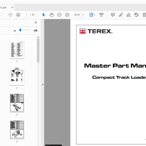 Terex PT-110 Compact Track Loader Master Part Manual 2095-481 - PDF