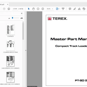 Terex PT-80 (Sunbelt) Compact Track Loader Master Part Manual 2046-340 - PDF