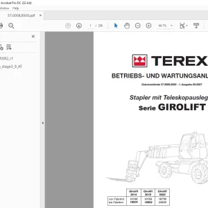 Terex Serie GIROLIFT 3514 Girolift 3518  BETRIEBS- UND WARTUNGSANLEITUNG 
