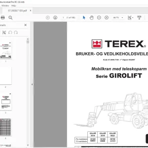 Terex Serie Girolift 3514 3518 3522 BRUKER- OG VEDLIKEHOLDSVEILEDNING PDF
