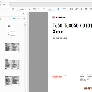 Terex Tc50 Tc0050/0101 Parts Manual TC500101 - PDF DOWNLOAD
