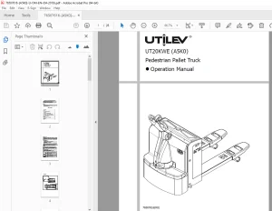 UTILEV A5K0 (UT20KWE) Pedestrian Pallet Truck Operation Manual PDF