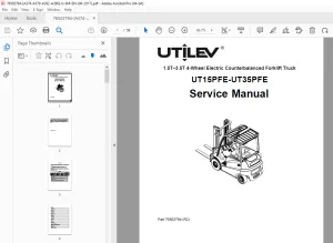 UTILEV UT15PFE-UT35PFE Electric Forklift Repair Manual PDF