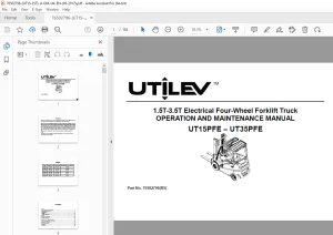 UTILEV UT15PFE UT35PFE 1.5T-3.5T Electrical 4-Wheel Operation Manual PDF