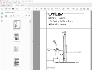UTILEV UT15RS (A5K3) 1.5t Electric Platform Truck Operation Manual PDF