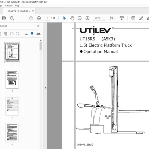 UTILEV UT15RS (A5K3) 1.5t Electric Platform Truck Operation Manual PDF
