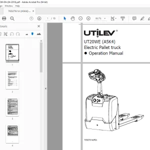 UTILEV UT20WE (A5K4) Electric Pallet truck Operation Manual PDF