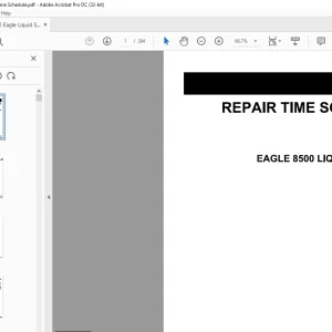 Willmar  8500 Eagle Liquid Sprayer Repair Time Schedule Manual AG331654A