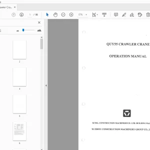 XCMG Crawler Crane QUY55 Operation Manual - PDF DOWNLOAD