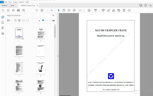 XCMG Crawler Crane XGC180 Maintenance Manual - PDF DOWNLOAD