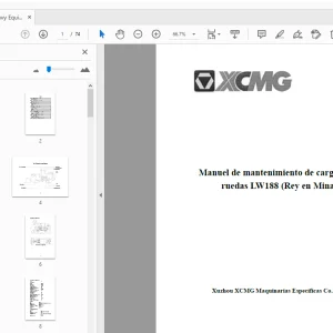 XCMG Heavy Equiment LW188 Maintenance Manual - PDF DOWNLOAD