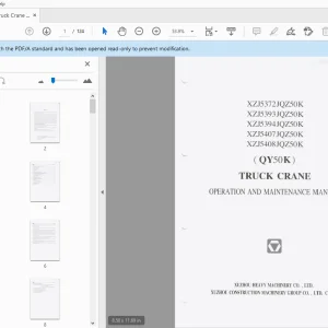 XCMG Truck Crane QY50K Operation &  Maintenance Manual - PDF