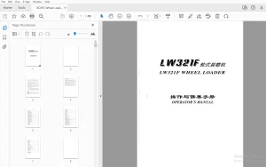 XCMG Wheel Loader LW321F Operation Manual - PDF