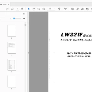 XCMG Wheel Loader LW321F Operation Manual - PDF