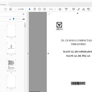 XCMG XS 120 MANUAL DO OPERADOR MANUAL DE PEÇAS - PDF