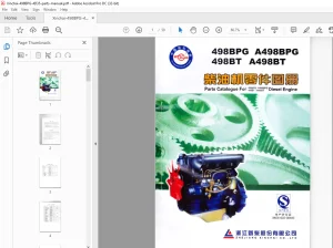 Xinchai Forklift 498BPG A498BPG 498BT A49BT Diesel Engine Parts Manual
