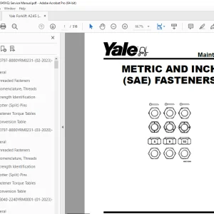 Yale Forklift A245 (MPB045VG) Service Manual - PDF DOWNLOAD