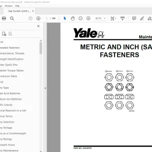 Yale Forklift A249 (MP20) Service Manual - PDF DOWNLOAD
