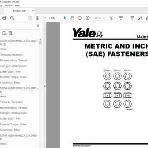 Yale Forklift A284 (MPR080VG, MPR100VG) Service Manual - PDF DOWNLOAD