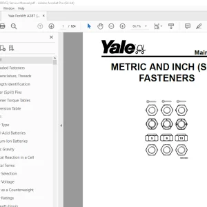 Yale Forklift A287 (MPE080VG) Service Manual - PDF DOWNLOAD