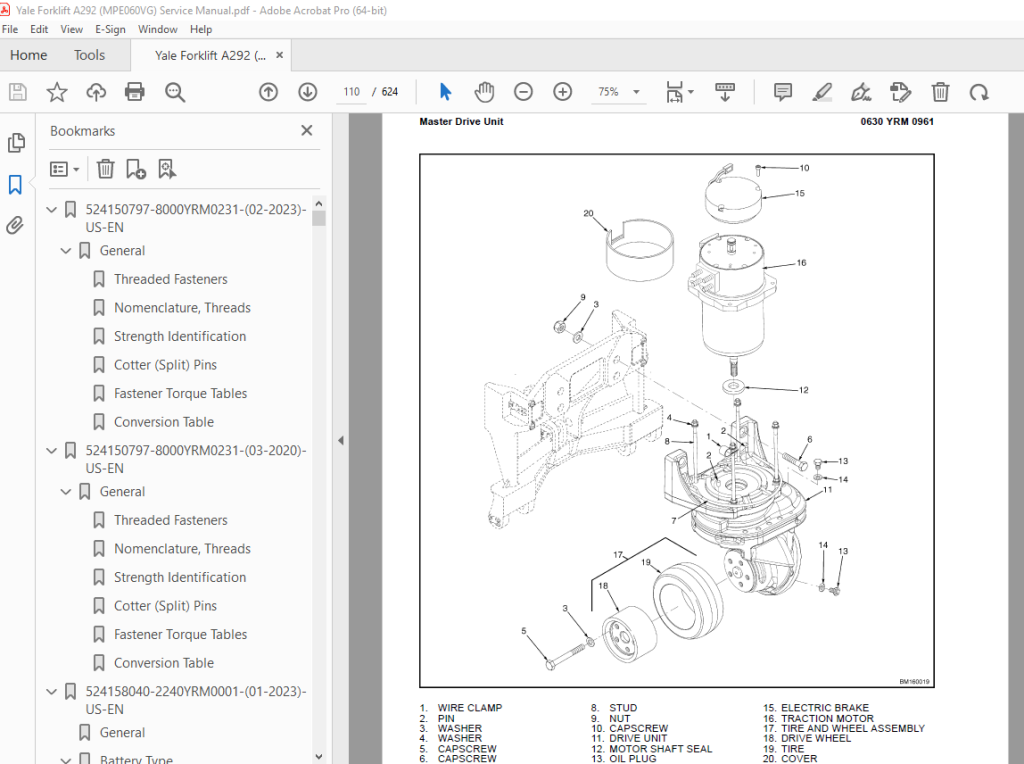 Yale Forklift A292 (MPE060VG) Service Manual - PDF DOWNLOAD ...