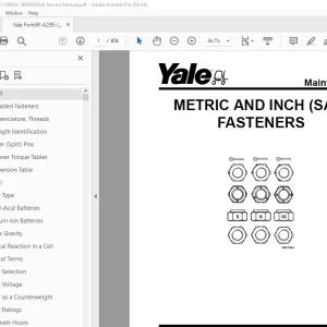 Yale Forklift A295 (NR035-040DA; NDR030DA) Service Manual - PDF DOWNLOAD