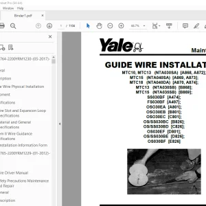 Yale Forklift A474 (SS030BF) Service Manual - PDF DOWNLOAD