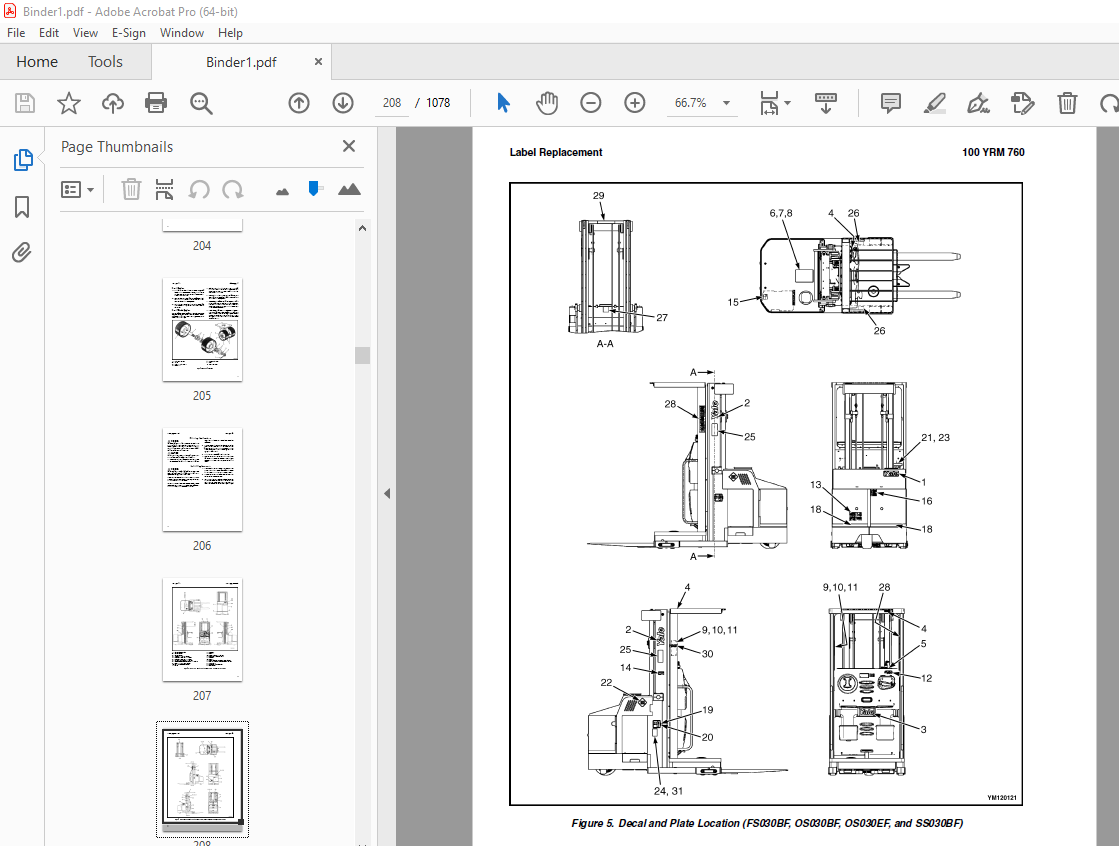 Yale Forklift A497 (FS030BF) Service Manual - PDF DOWNLOAD ...