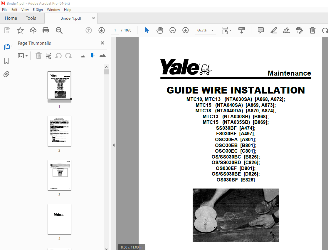 Yale Forklift A497 (FS030BF) Service Manual - PDF DOWNLOAD ...