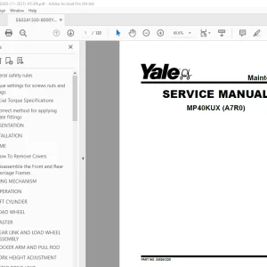 Yale Forklift A7R0 (MP40KUX) Service Manual - PDF DOWNLOAD