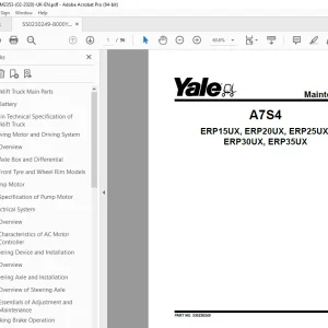 Yale Forklift A7S4 (ERP15UX, ERP20UX, ERP25UX, ERP30UX, ERP35UX) Service Manual PDF