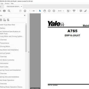 Yale Forklift A7S5 (ERP16-20UXT) Service Manual - PDF DOWNLOAD