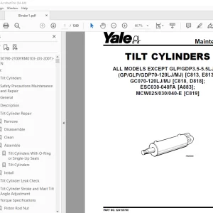 Yale Forklift A814 (ERC_ERP16-20AAF) Service Manual - PDF DOWNLOAD