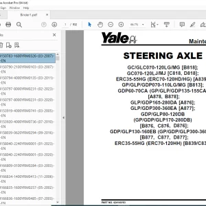 Yale Forklift A839 (ERC070_80_100_120HG) Service Manual - PDF DOWNLOAD